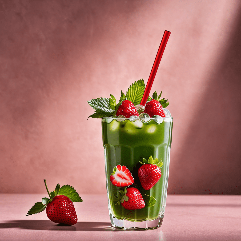“Indulge in the Delightful Fusion of Strawberry Green Tea Boba”