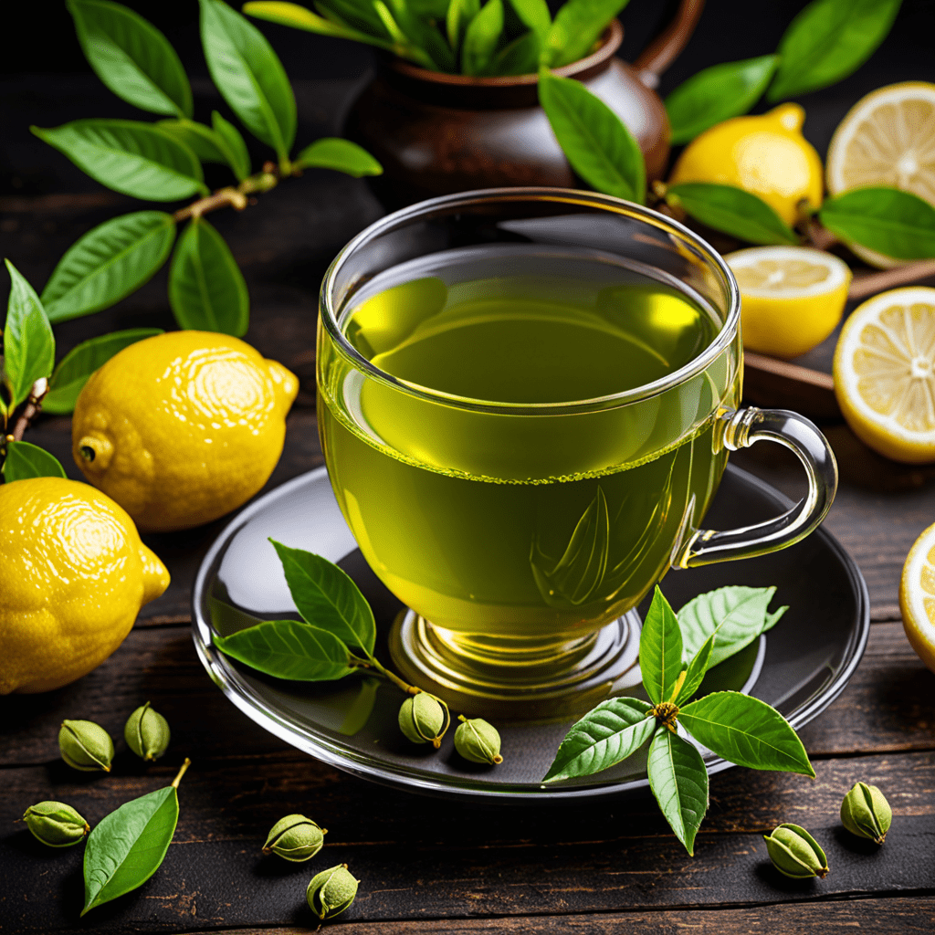 “Sip on a Refreshing Blend of Green Tea Infused with Zesty Lemon and Soothing Honey”