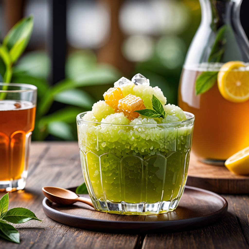Tantalizing Honey Granita with Green Tea at My Cafe: A Refreshing Indulgence