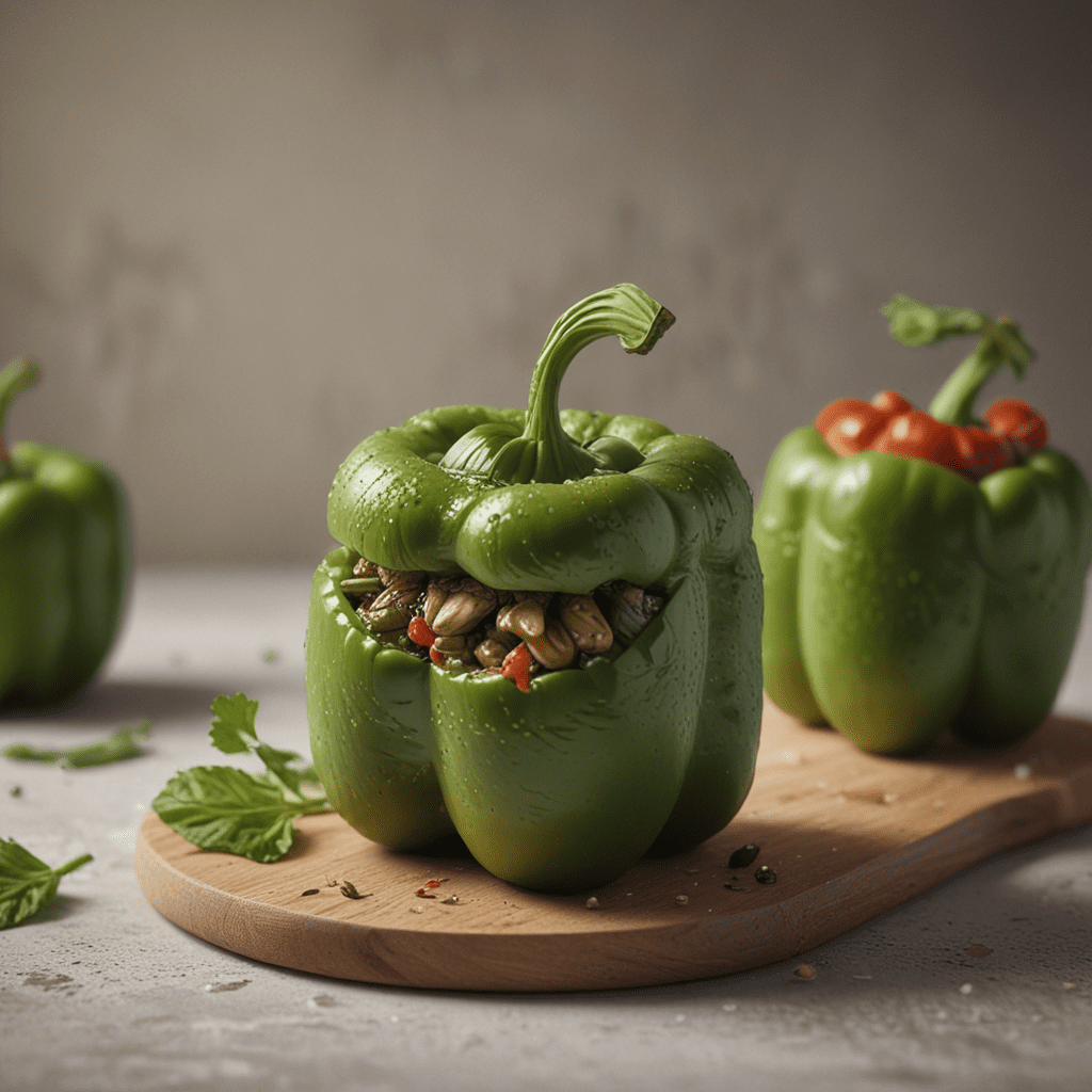 Matcha Infused Stuffed Bell Peppers: Green Tea Twist on a Classic Dish