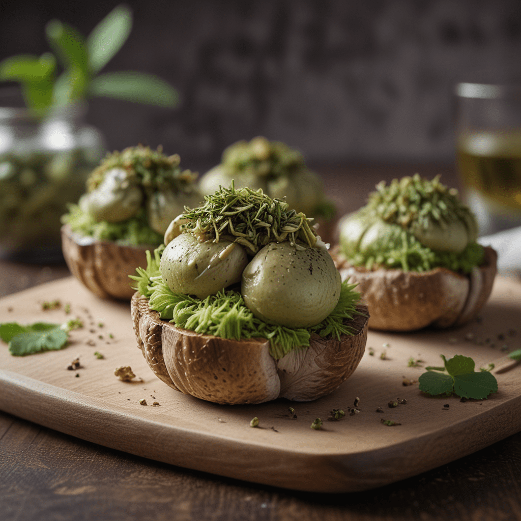 Matcha Infused Stuffed Mushrooms: Green Tea Twist on a Classic Appetizer